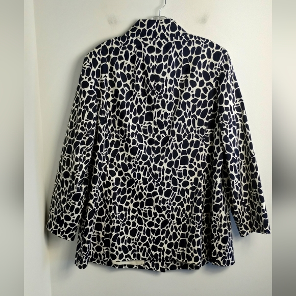 NEW Jones NY trendy jacket giraffe animal print black ivory plus size 2X cotton - Picture 10 of 11
